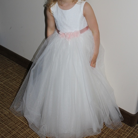 david's bridal heart back flower girl dress